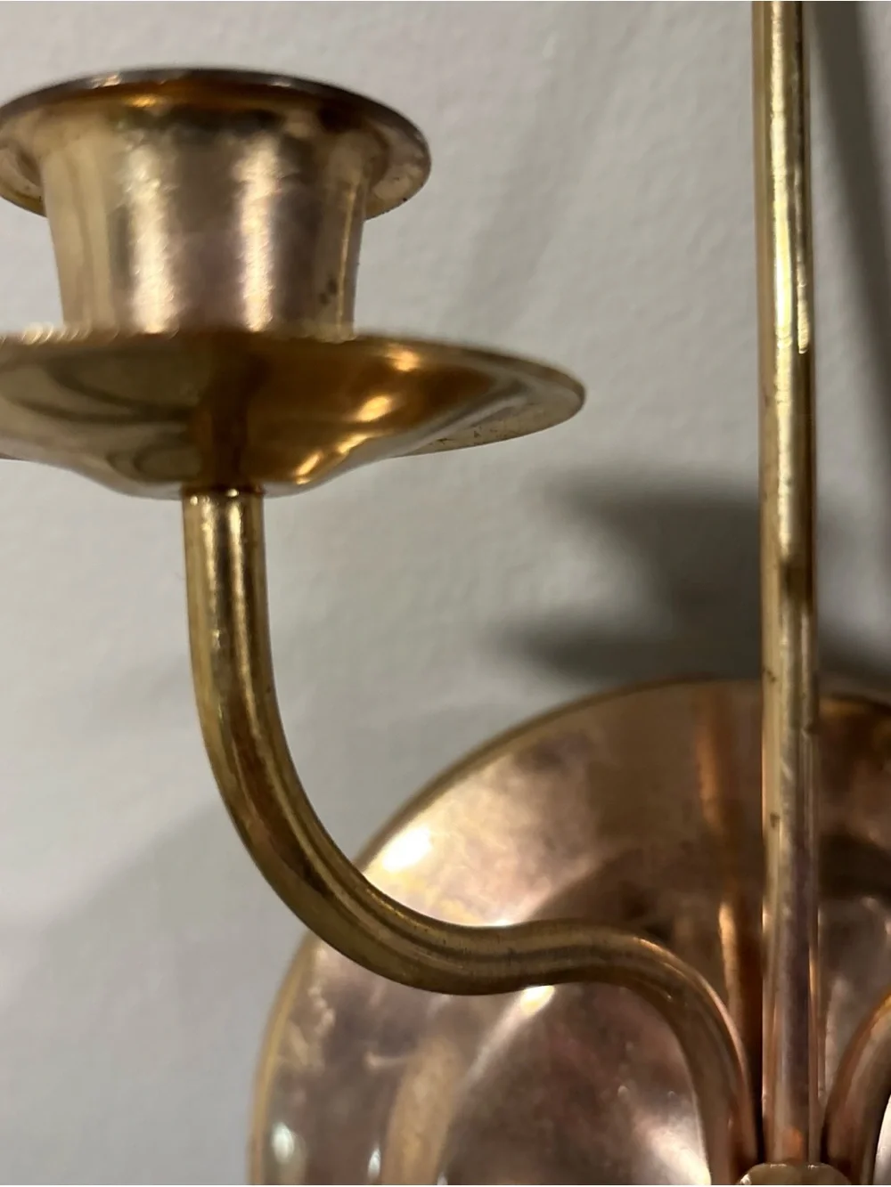 Brass-Tone Double Candle Wall Sconce - Unbranded